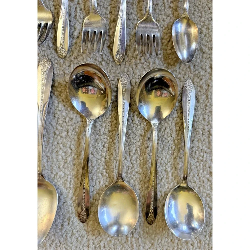 Vintage Silverware National Silver Co Princess Royal Silverplate 1930 Lot Of‎ 32